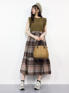 「STUDIOUS SELECT（ステュディオスセレクト）のアイテム」を使った、ENAさん（レディース・162cm）の夏コーディネート