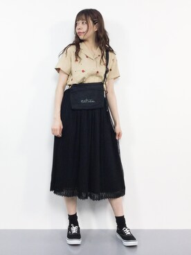 「IamI in fact…」｜「アイテム（スカート）」を使った、ENAさん（レディース・162cm）の夏コーディネート