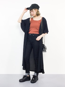 「UNE MANSION（ユヌマンション）のアイテム（タンクトップ）」を使った、ENAさん（レディース・162cm）の夏コーディネート