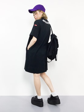 「PLAYBOY（プレイボーイ）のアイテム（キャップ）」を使った、ENAさん（レディース・162cm）の夏コーディネート