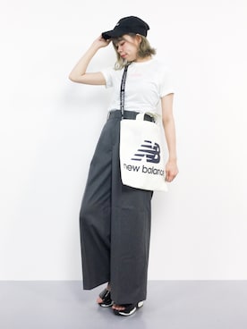 「SEVENDAYS=SUNDAY（セブンデイズサンデイ）のアイテム（ハンドバッグ）」を使った、ENAさん（レディース・162cm）の夏コーディネート