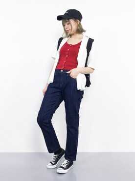 「UNE MANSION（ユヌマンション）のアイテム（タンクトップ）」を使った、ENAさん（レディース・162cm）の夏コーディネート