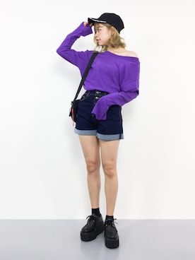 「MTV（エムティーヴィー）のアイテム」を使った、ENAさん（レディース・162cm）の夏コーディネート