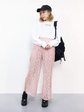 「WC（ダブル シー）のアイテム（スウェット）」を使った、ENAさん（レディース・162cm）の夏コーディネート