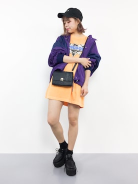 「Candy Stripper」｜「アイテム（ナイロンジャケット）」を使った、ENAさん（レディース・162cm）の秋コーディネート