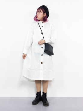 「PAGEBOY（ページボーイ）のアイテム（シャツワンピース）」を使った、ENAさん（レディース・162cm）の秋コーディネート
