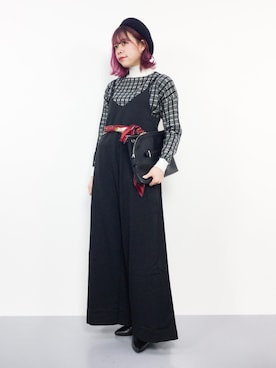 「ISOOK（アイスー）のアイテム（オールインワン・サロペット）」を使った、ENAさん（レディース・162cm）の秋コーディネート
