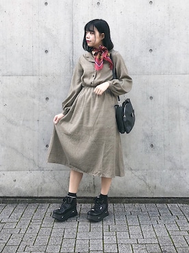 「SpRay PREMIUM（スプレイプレミアム）のアイテム（ワンピース/ドレス）」を使った、ENAさん（レディース・162cm）の秋コーディネート