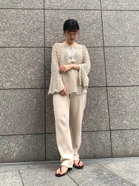 「CHEMBUR（チェンバー）のアイテム（サンダル）」を使った、林（hayashi）さん（レディース・163cm）の冬コーディネート