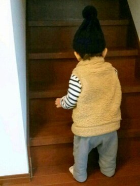 「アイテム（ママ＆ベビー、シルバー系）」を使った、ゆーさん（キッズ・80cm）の冬コーディネート