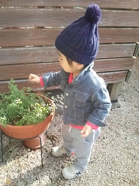 「アイテム（ママ＆ベビー、シルバー系）」を使った、ゆーさん（キッズ・80cm）の冬コーディネート