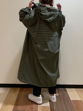 ニコアンド 止水ジップフードコート Fフリーサイズ 綿ナイロンカーキジャケット/アウター