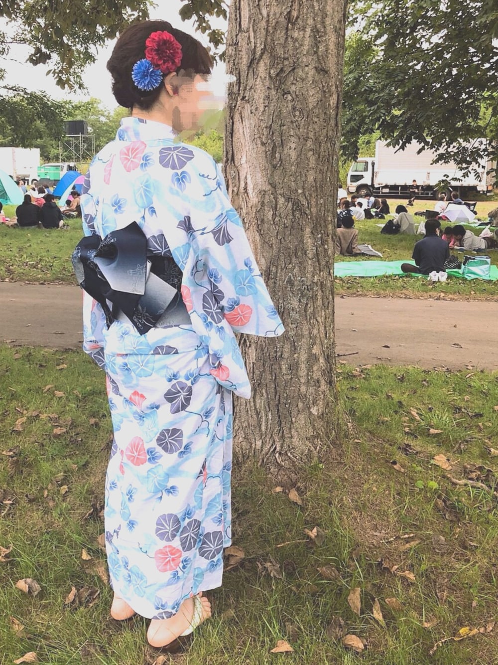 「夏コーデ、夏のワントーンコーデ、プチプラ、浴衣、低身長コーデ」｜「Ditaのアイテム（和装小物、レッド系）」を使った、momo*｡さん（レディース・151cm）の夏コーディネートの1枚目の写真