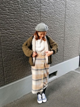 「NICE CLAUP（ナイスクラップ）のアイテム」を使った、mikiさん（レディース・163cm）の冬コーディネート