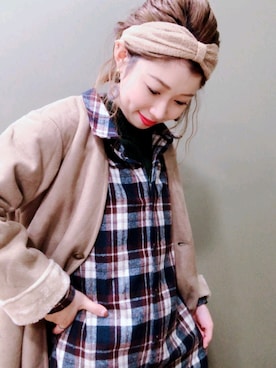 「ターバン」｜mikiさん（レディース・163cm）の冬コーディネート