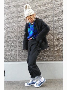 「EGOIST（エゴイスト）のアイテム」を使った、mikiさん（レディース・163cm）の冬コーディネート