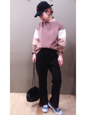 「アイテム（レギンス/スパッツ）」を使った、mikiさん（レディース・163cm）の冬コーディネート