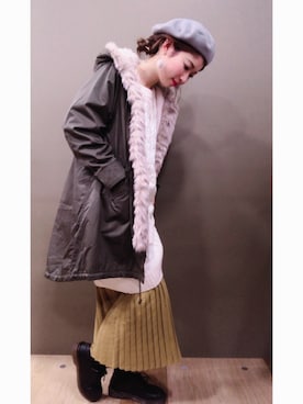 「SVEC（シュベック）のアイテム」を使った、mikiさん（レディース・163cm）の冬コーディネート