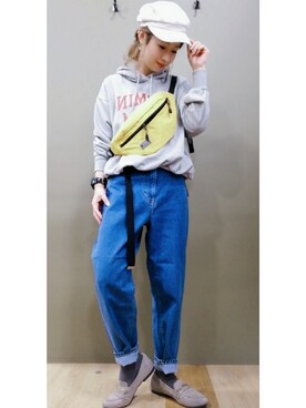 「LEE」｜「アイテム（キャスケット）」を使った、mikiさん（レディース・163cm）の冬コーディネート