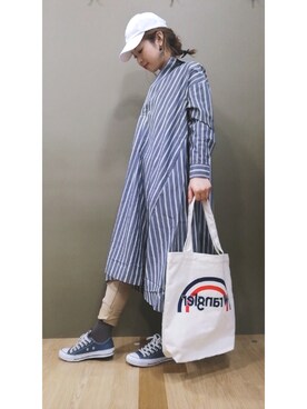 「Wrangler」｜「アイテム（ワンピース/ドレス）」を使った、mikiさん（レディース・163cm）の冬コーディネート
