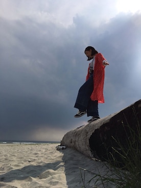 「海」｜「アイテム（ハンチング/ベレー帽）」を使った、magu_chang.さん（レディース・163cm）の春コーディネート