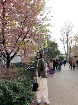 「BEAMS（ビームス）のアイテム（サロペット/オーバーオール）」を使った、ningyi6さん（レディース・167cm）の冬コーディネート