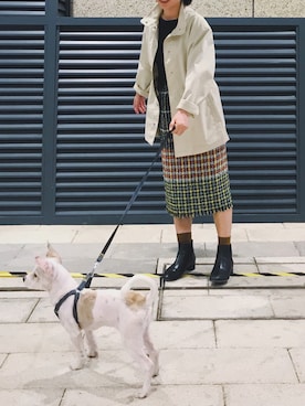 「通勤穿搭」｜「アイテム（マウンテンパーカー）」を使った、puppyleleさん（レディース・157cm）の秋コーディネート