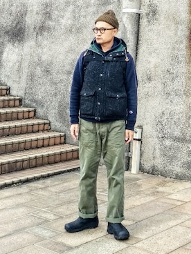 「KEEN（キーン）のAnchorage Boot II WP / アンカレッジ ブーツ ツー ウォータープルーフ（ブーツ）」を使った、SHINJILOW さん（メンズ・173cm）の冬コーディネート