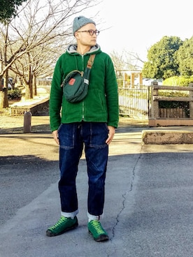 「MT. RAINIER DESIGN（マウントレイニアデザイン）のアイテム（バッグ）」を使った、SHINJILOW さん（メンズ・173cm）の冬コーディネート