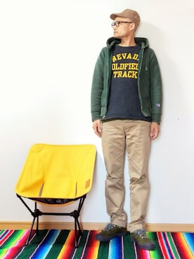 「WORKERS（ワーカーズ）のアイテム（パンツ）」を使った、SHINJILOW さん（メンズ・173cm）の春コーディネート