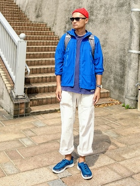 「ナイロンパーカー」｜「アイテム（腕時計）」を使った、SHINJILOW さん（メンズ・173cm）の夏コーディネート