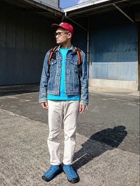 「EBBETS FIELD FLANNEL（エベッツフィールドフランネル）のアイテム（キャップ）」を使った、SHINJILOW さん（メンズ・173cm）の春コーディネート