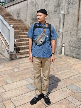 「WORKERS（ワーカーズ）のアイテム（パンツ）」を使った、SHINJILOW さん（メンズ・173cm）の夏コーディネート