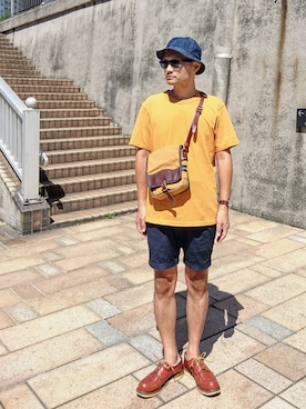 「RED WING SHOES（レッドウィング）のアイテム（その他シューズ）」を使った、SHINJILOW さん（メンズ・173cm）の夏コーディネート
