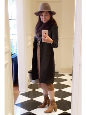 「UNTITLED（アンタイトル）のアイテム（帽子）」を使った、モアさん（レディース・153cm）の冬コーディネート