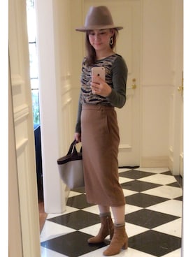 「UNTITLED（アンタイトル）のアイテム（帽子）」を使った、モアさん（レディース・153cm）の冬コーディネート