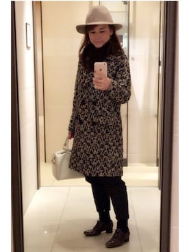 「UNTITLED（アンタイトル）のアイテム（帽子）」を使った、モアさん（レディース・153cm）の冬コーディネート