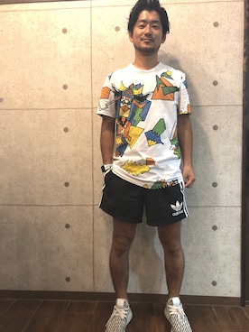 「アイテム（Tシャツ/カットソー、その他）」を使った、しん まことさん（メンズ・173cm）の夏コーディネート