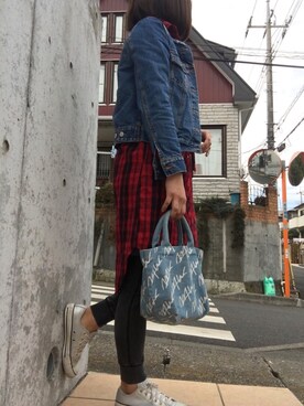 「スプリングSENSEOFPLACE」｜「アイテム（デニムジャケット）」を使った、 Rikaさん（レディース・161cm）の春コーディネート