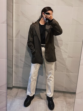 「ヘアアクセ」｜「アイテム（ジャケット/アウター）」を使った、Momokaさん（レディース・159cm）の春コーディネート