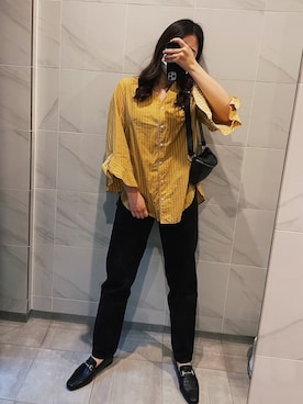 「H&M（エイチ・アンド・エム）のアイテム（ボディバッグ/ウエストポーチ）」を使った、Momokaさん（レディース・159cm）の春コーディネート