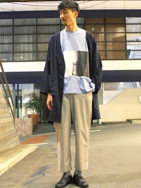 「ブルーコーデ」｜「アイテム（その他アウター）」を使った、yasuさん（メンズ・189cm）の夏コーディネート