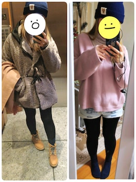 「oversize」｜「アイテム（ニットキャップ/ビーニー）」を使った、[相互] meiji ~ さん（レディース・160cm）の冬コーディネート