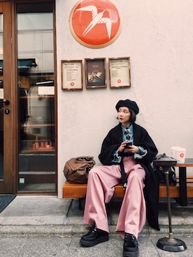 「GEORGE COX（ジョージコックス）のアイテム」を使った、kiki謝琦琦さん（レディース・164cm）の冬コーディネート