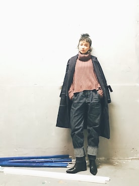 「Y's（ワイズ）のアイテム」を使った、kiki謝琦琦さん（レディース・164cm）の冬コーディネート