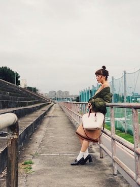 「a fadのアイテム（ジャケット/アウター）」を使った、kiki謝琦琦さん（レディース・164cm）の春コーディネート