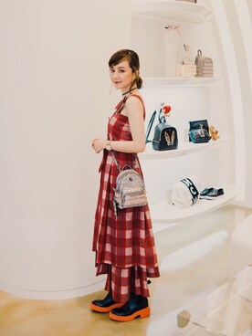 「H&M（エイチ・アンド・エム）のアイテム（ブーツ）」を使った、kiki謝琦琦さん（レディース・164cm）の夏コーディネート