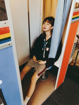 「a fadのアイテム」を使った、kiki謝琦琦さん（レディース・164cm）の秋コーディネート
