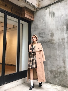 「Marjorie（マージョリー）のアイテム（ジャケット/アウター）」を使った、kiki謝琦琦さん（レディース・164cm）の冬コーディネート