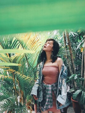 「a fadのアイテム」を使った、kiki謝琦琦さん（レディース・164cm）の春コーディネート